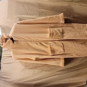 Plush zippered bathrobe
